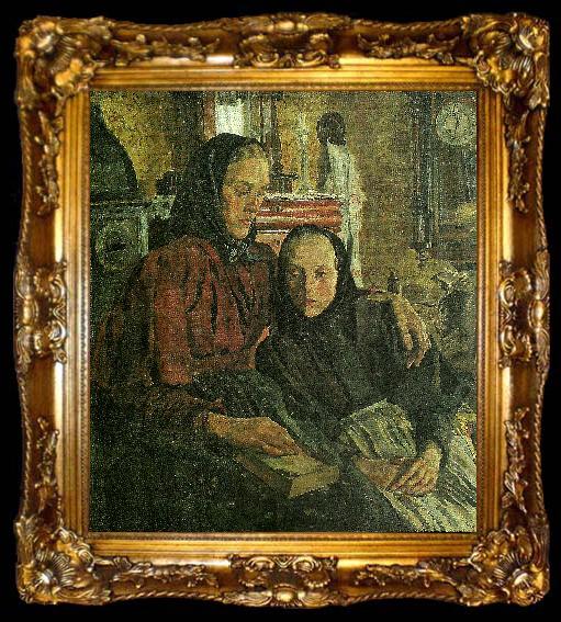framed  Carl Wilhelmson systrar, ta009-2